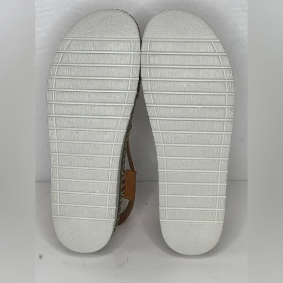 Spring Step Tan and Camel Leather Sandal Wedge - Picture 6 of 12